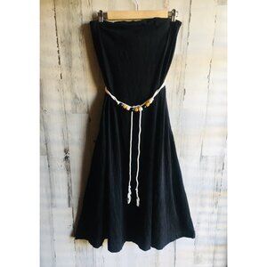 NWT Free People FP BEACH Peyton Maxi Midi Slub Jersey Knit Tube Dress Black XS